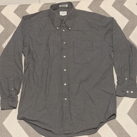 London Long Sleeve Button Down Shirt Size 16.5*33 - Picture 1 of 3